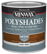 Minwax PolyShades 214964444 Stain and Polyurethane, Gloss, Honey, Liquid, 0.5 pt